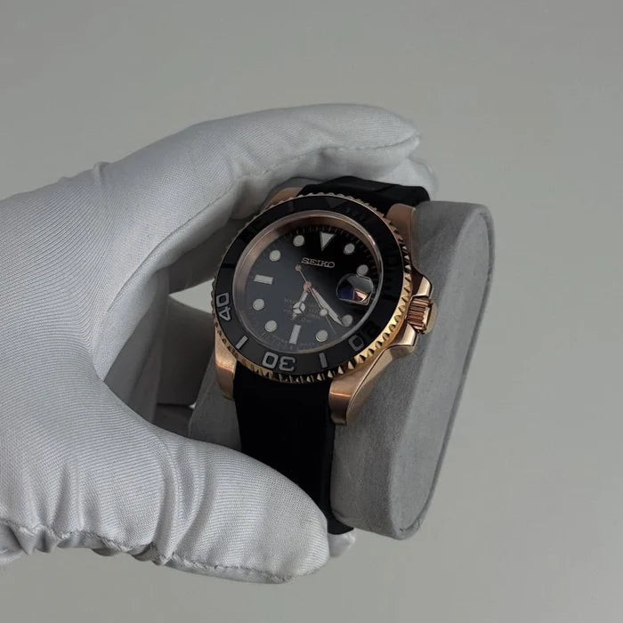 MARINER | ROSEGOLD BLACK RUBBER