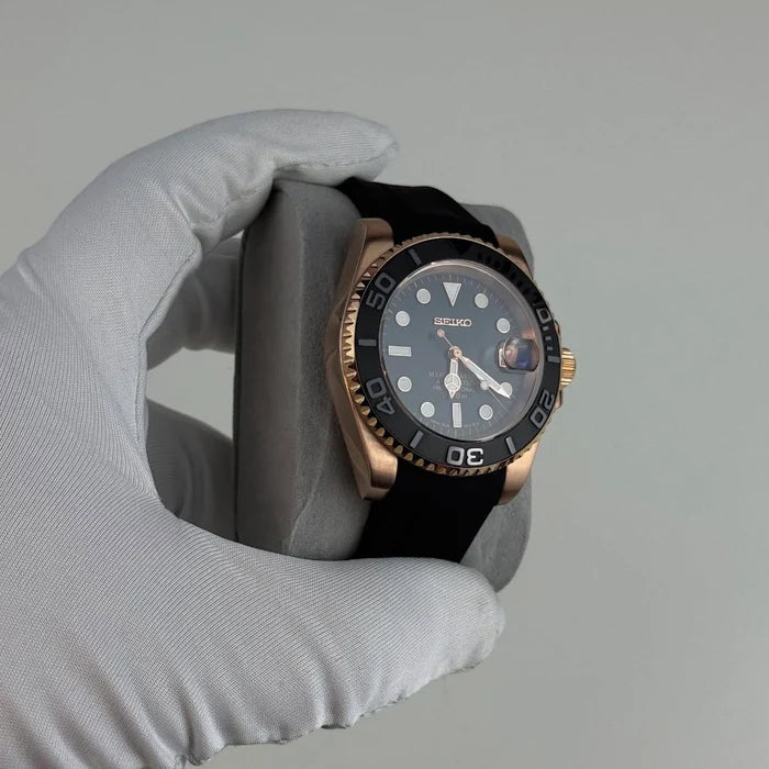 MARINER | ROSEGOLD BLACK RUBBER