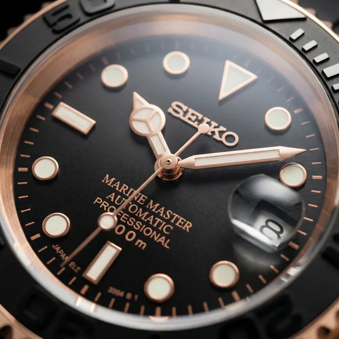 MARINER | ROSEGOLD BLACK RUBBER