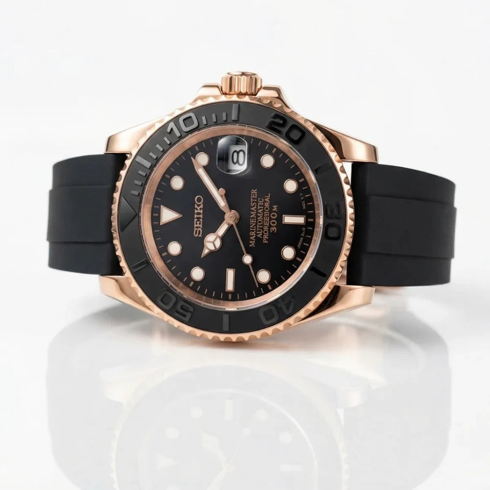 MARINER | ROSEGOLD BLACK RUBBER